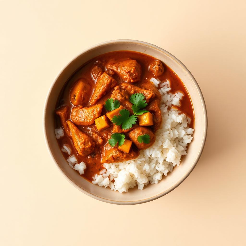 Curry indio con arroz